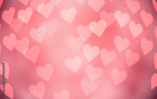 Pink heart bokeh background for Valentine's Day.