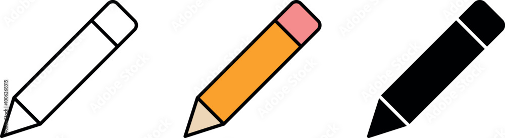 Pencil, Edit icon symbol in lined, isolated and colored style. Vector Illustration Pencil, Edit icon symbol in lined, isolated and colored style. Vector Illustration