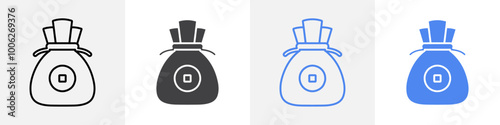 coin bag icon vector set use for web