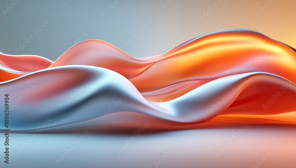Abstract Wavy Shapes with Gradient Colors on a Grey Background Abstract Wavy Shapes with Gradient Colors on a Grey Background
