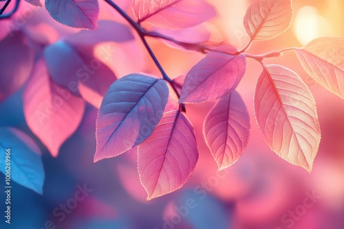 pasteltoned nature background where soft light filters through leaves creating a dreamy atmosphere reminiscent of a multicolored heartpatterned wallpaper photo