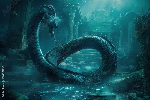 naga dragon under the sea