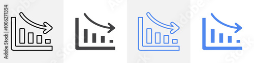 downfall icon vector set use for web