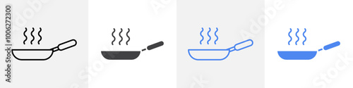 frying pan icon vector set use for web