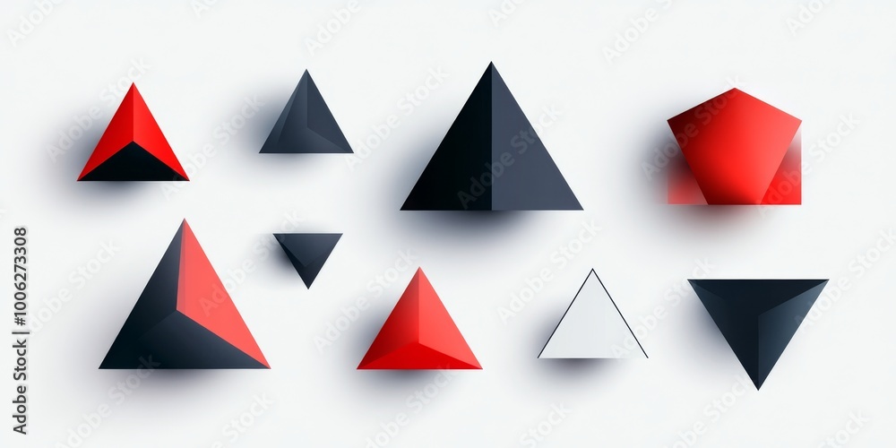Vector Logo Design Set of Triangular Red and Black Shapes Vector Logo Design Set of Triangular Red and Black Shapes