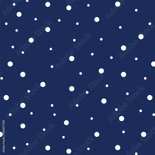 Snow Christmas cozy seamless pattern on a blue background, vector illustration