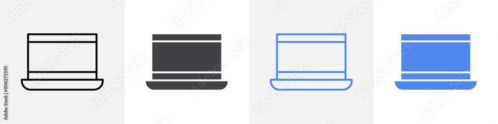 Laptop icon vector set use for web Laptop icon vector set use for web