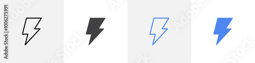 lightning bolt icon vector set use for web