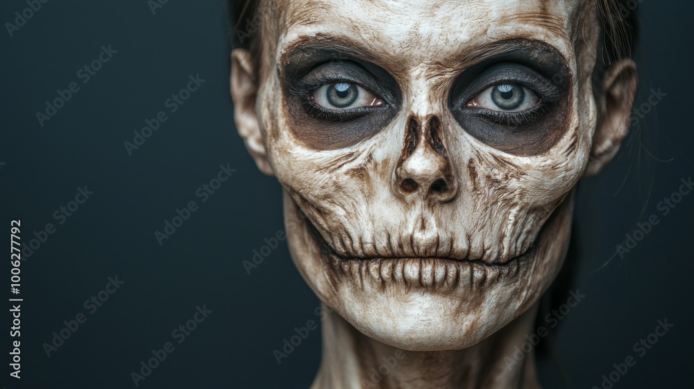 Obraz premium Realistic Aged Ghost Makeup for Full Face