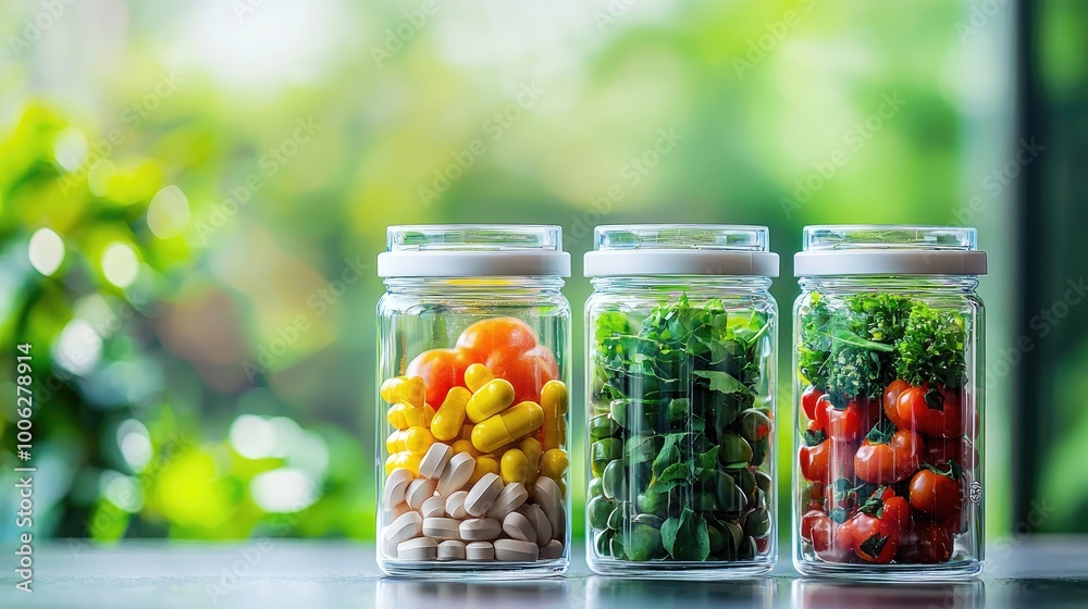 Plastic Medicine Pill Bottles with fresh produce in it Plastic Medicine Pill Bottles with fresh produce in it