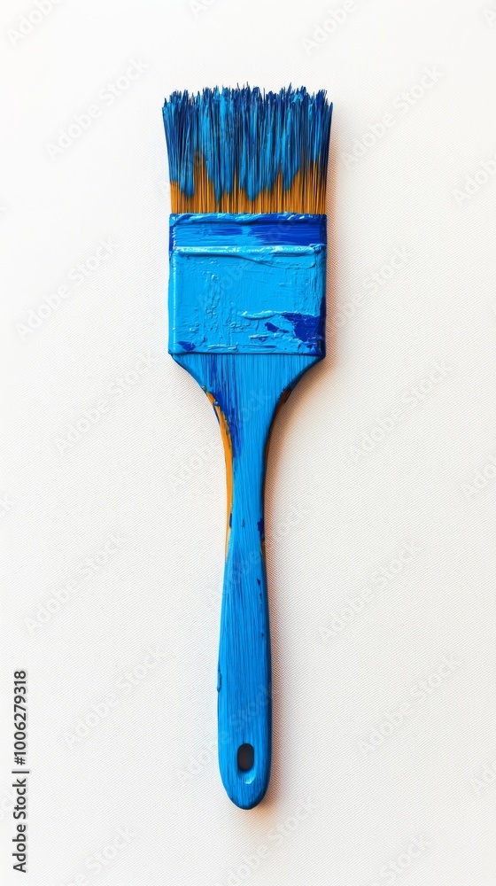 custom made wallpaper toronto digitalBlue paintbrush covered in paint lying on white background