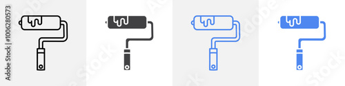 paint roller icon vector set use for web