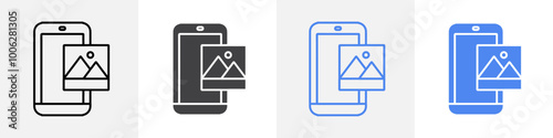 phone gallery icon vector set use for web