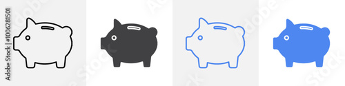 piggy bank icon vector set use for web