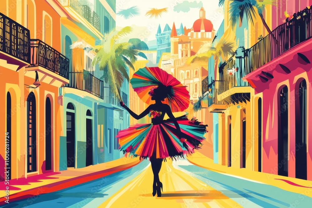 Minimalist Flat Illustration of Recife’s Rua do Bom Jesus with Frevo Dancer
Minimalist Flat Illustration of Recife’s Rua do Bom Jesus with Frevo Dancer