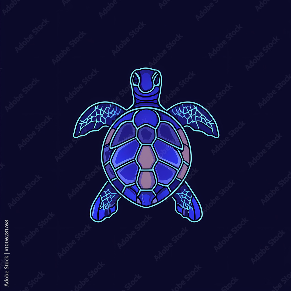 Obraz premium Flat Modern Turtle Logo – Vector Icon Illustration