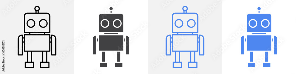 robot icon vector set use for web robot icon vector set use for web