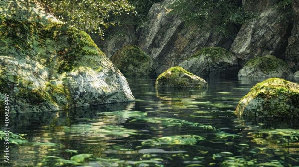 Obraz premium Tranquil Mossy River