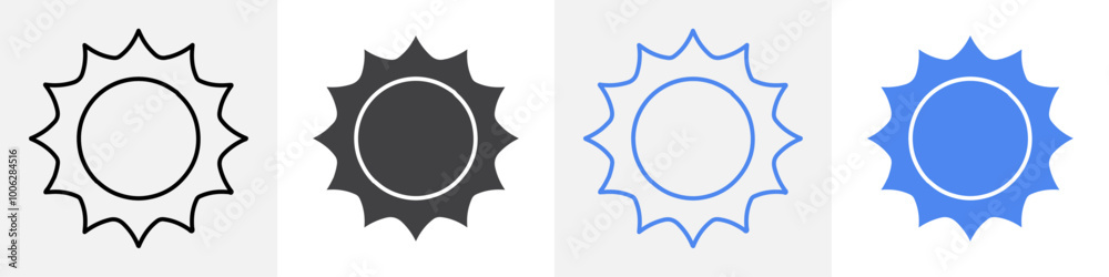 sun icon vector set use for web sun icon vector set use for web