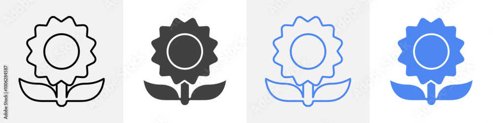 sunflower icon vector set use for web sunflower icon vector set use for web