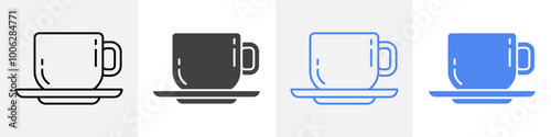 tea cup icon vector set use for web