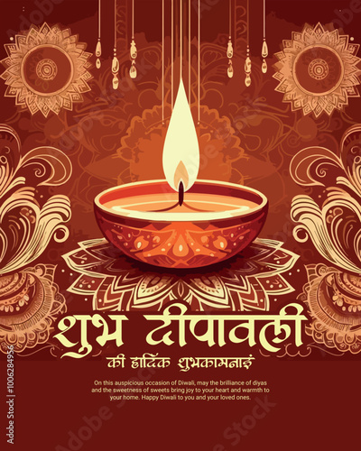 Happy Diwali or Shubh Deepawali Social Media Post Template