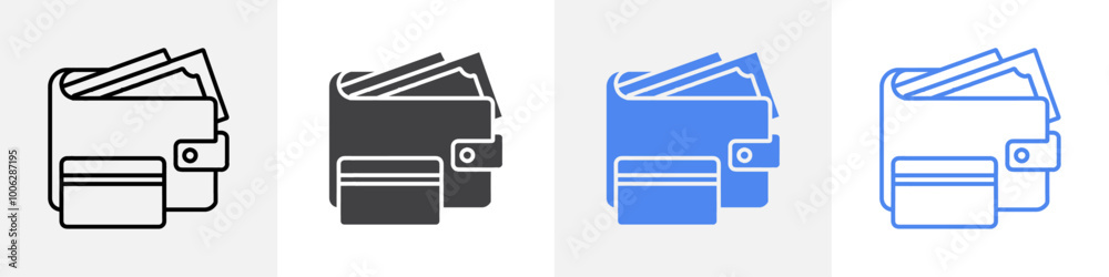 wallet icon vector set use for web wallet icon vector set use for web