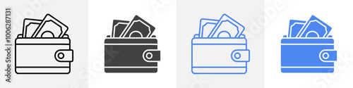 wallet icon vector set use for web
