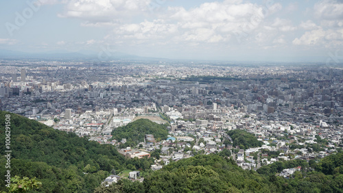 札幌大倉山ジャンプ競技場の展望台から見た札幌の街並み photo