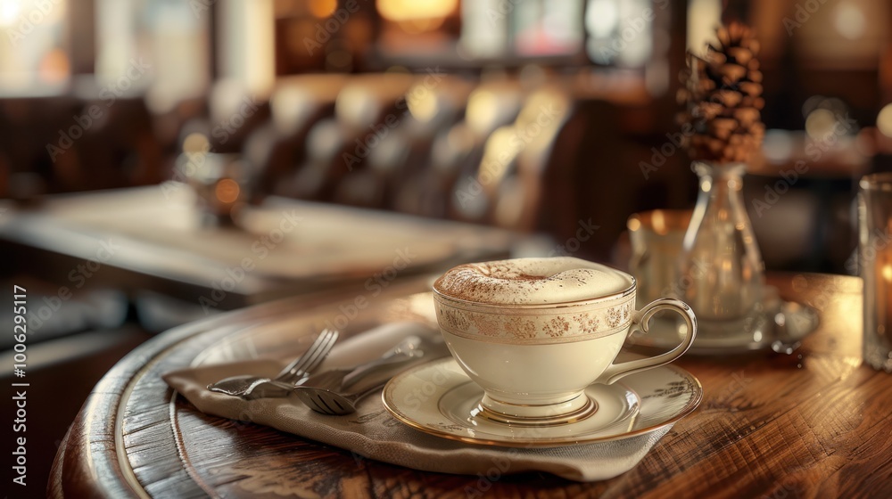 Cappuccino in a Cozy Cafe