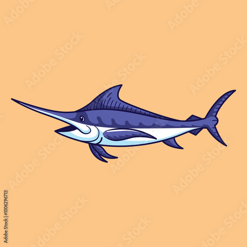 Marlin fish  cartoon vector illustration