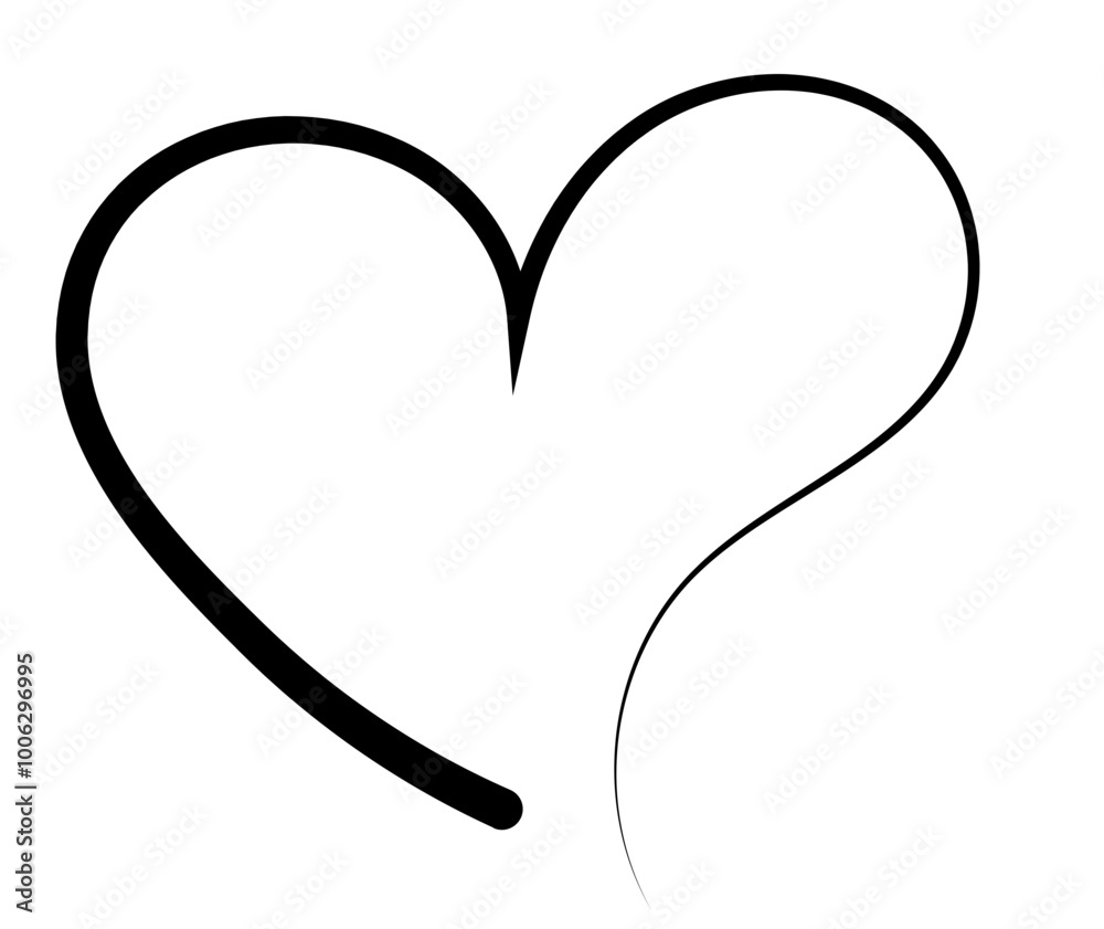 Hand drawn Doodle hearts sketch. Various different hand drawn heart icon love collection isolated on Transparent background. black heart symbol for Valentines Day. vector illustration Hand drawn Doodle hearts sketch. Various different hand drawn heart icon love collection isolated on Transparent background. black heart symbol for Valentines Day. vector illustration
