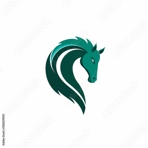 Flat Modern Horse Logo – Vector Icon Illustration