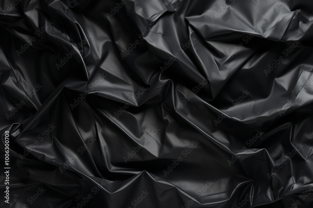 Obraz premium Processed collage of black cellophane garbage bag texture. Background for banner, backdrop