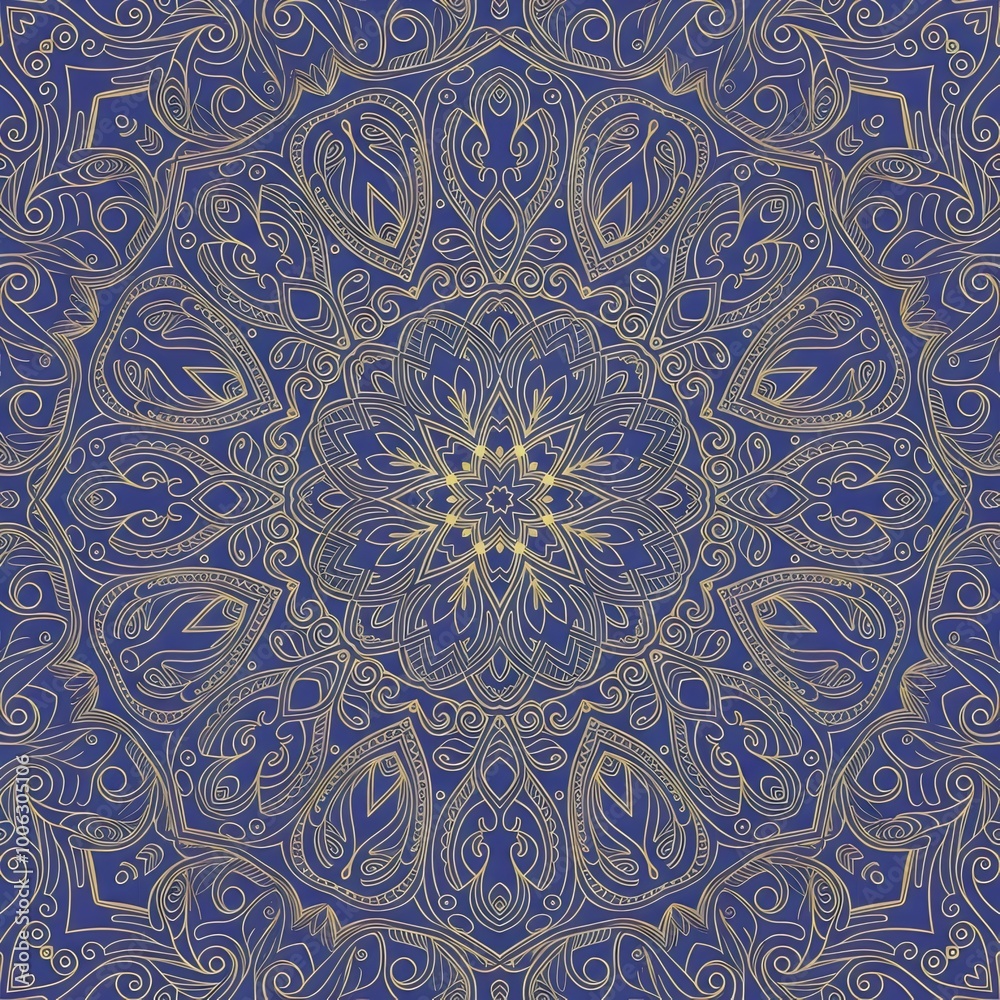 mandala with symmetrical pattern on a blue background. mandala with symmetrical pattern on a blue background.