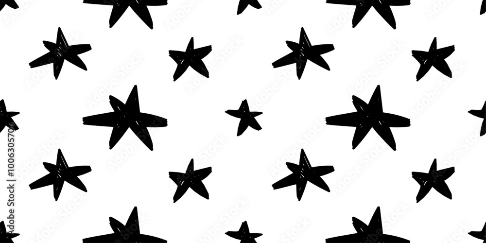Seamless pattern with stars. Crayon pencil brush. Grunge vector design. Seamless pattern with stars. Crayon pencil brush. Grunge vector design.