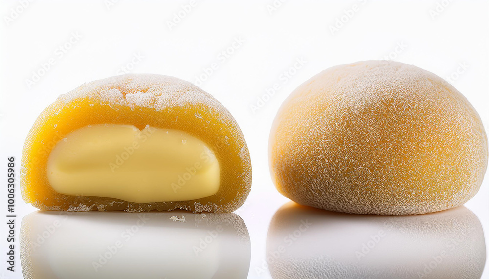 Custard Mochi - soft mochi filled with creamy custard Custard Mochi - soft mochi filled with creamy custard