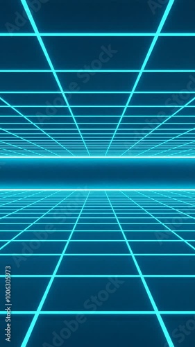 Up And Down Retro Sci-Fi 80s Style Grid 1980 Portal Portrait Vertical Video Loop Animation