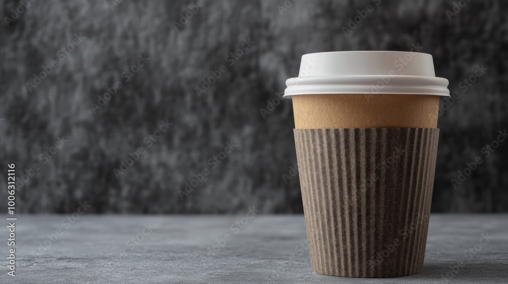 Paper Coffee Cup on a Gray Background Paper Coffee Cup on a Gray Background