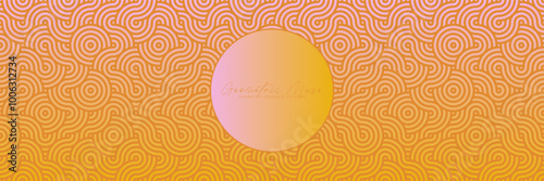 Circular wavy seamless Asian geometric pattern in vibrant orange tones. Decorative texture for textiles and wallpapers.