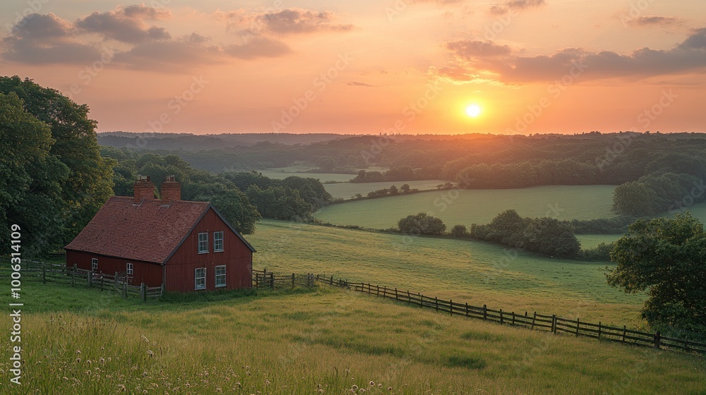 Sunrise Over Rolling Hills Sunrise Over Rolling Hills