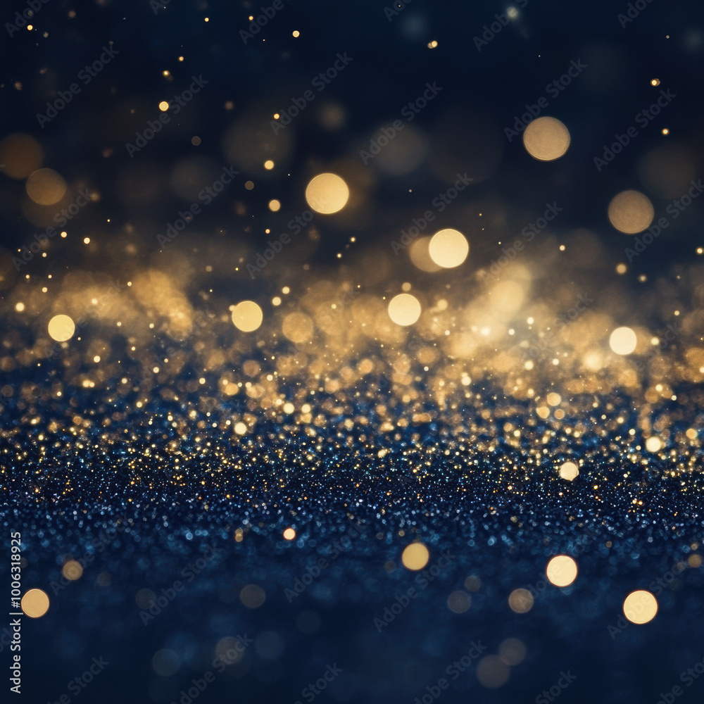 Celestial Sparkle: Shimmering Gold and Blue Glitter Background Celestial Sparkle: Shimmering Gold and Blue Glitter Background