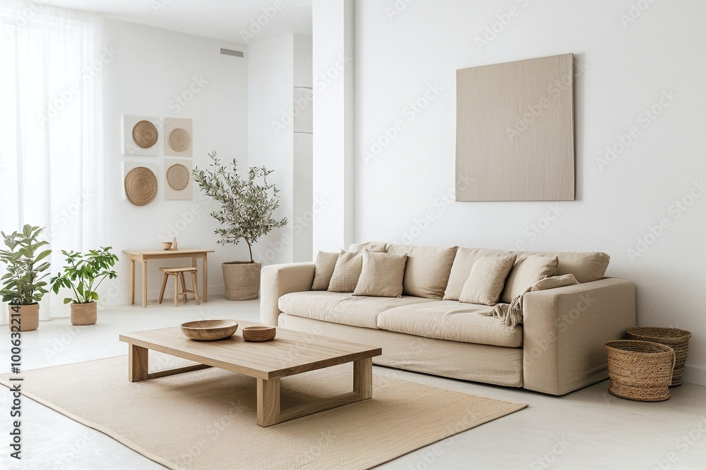 An interiors of a modern residential living room with art frames and sofas and tables based on Scandinavian interiors. Generative AI
An interiors of a modern residential living room with art frames and sofas and tables based on Scandinavian interiors. Generative AI
