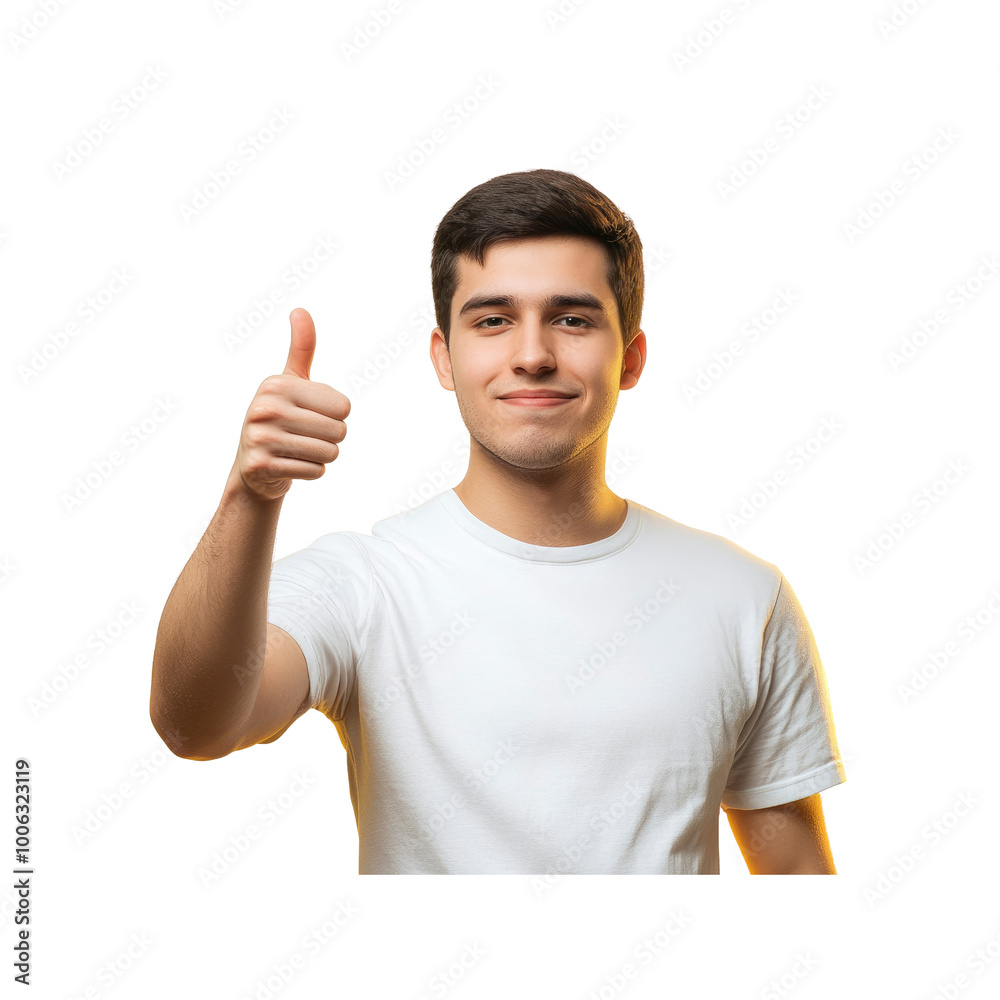 Young Man Giving Thumbs Up Sign of Approval and Positive Feedback Young Man Giving Thumbs Up Sign of Approval and Positive Feedback