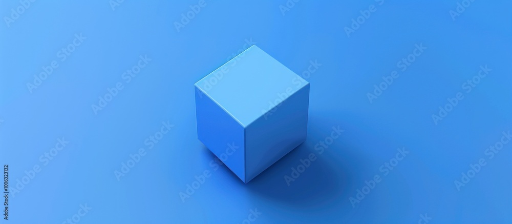 Obraz premium Blue Cube on a Blue Background