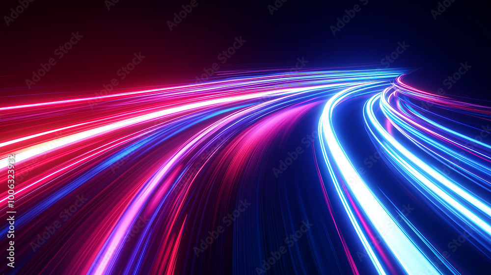 Light speed or high speed warp trails, motion effect movement technology background, abstract futuristic neon light. Scifi futuristic and cyberpunk background. Light speed or high speed warp trails, motion effect movement technology background, abstract futuristic neon light. Scifi futuristic and cyberpunk background.