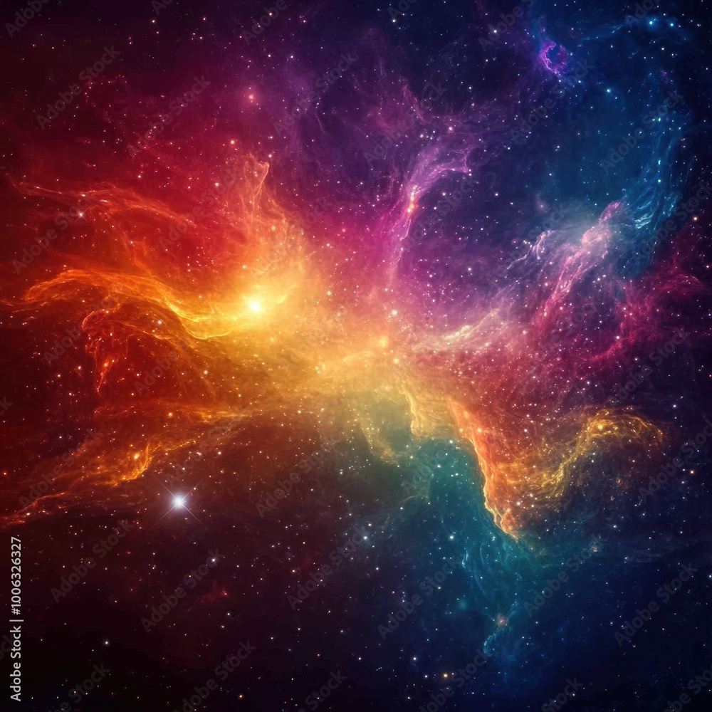 Cosmic Nebula: A vibrant swirl of red, blue, and orange hues paint a breathtaking cosmic nebula, filled with sparkling stars. A celestial masterpiece for any space-themed project. Cosmic Nebula: A vibrant swirl of red, blue, and orange hues paint a breathtaking cosmic nebula, filled with sparkling stars. A celestial masterpiece for any space-themed project.