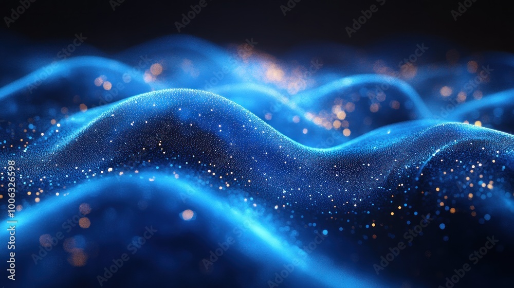 Abstract Blue and Gold Digital Wave Pattern Abstract Blue and Gold Digital Wave Pattern