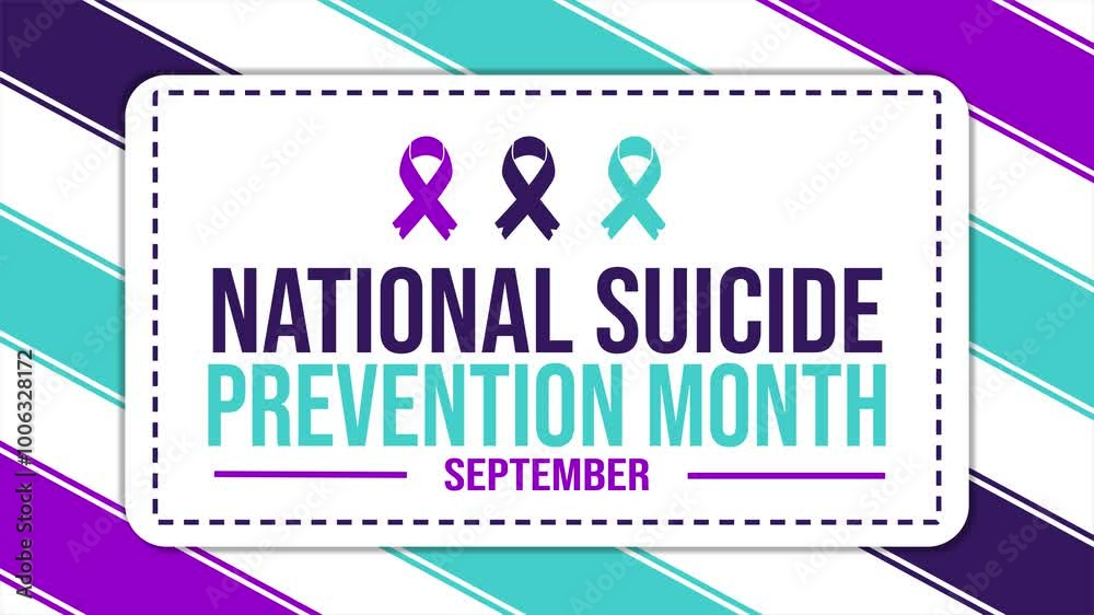 September is observed as National Suicide Prevention Month with rotated ribbons. National Suicide Prevention Month Animated Text with white background. National Suicide Prevention Month 4K Video. September is observed as National Suicide Prevention Month with rotated ribbons. National Suicide Prevention Month Animated Text with white background. National Suicide Prevention Month 4K Video.