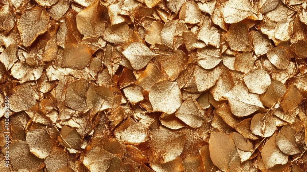 A gold leafy background with gold leaves scattered all over it A gold leafy background with gold leaves scattered all over it
